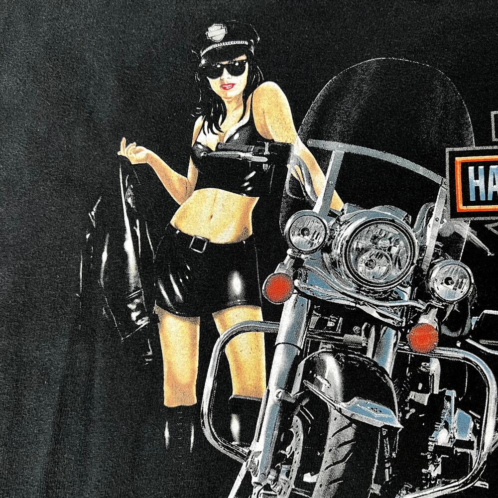 Harley-Davidson Ready to Ride Biker Babe Morgantown WV 2014 Graphic T-Shirt L - Picture 6 of 11